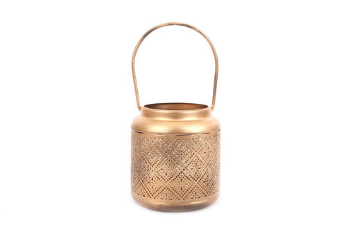 Small Copper Cut Out Design Lantern 27cm - Lost Land Interiors