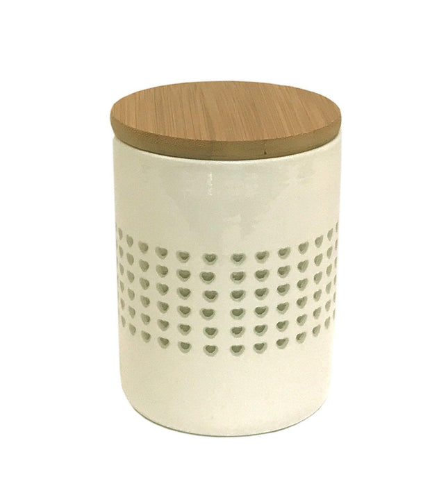 Heart Cut Out Storage Canister With Wood Lid - Lost Land Interiors