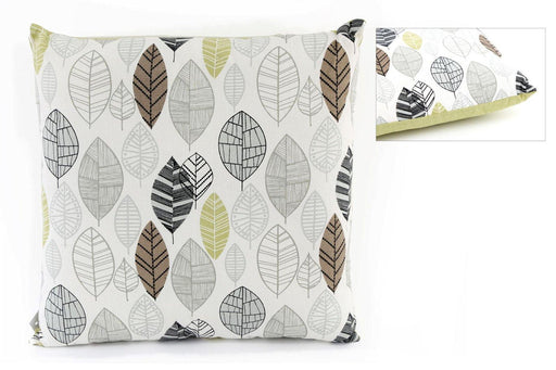 Scatter Cushion With Contemporary Green Leaf Print Design 37cm - Lost Land Interiors