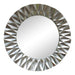 Silver Metal Circular Mirror With Geometric Design 60cm - Lost Land Interiors