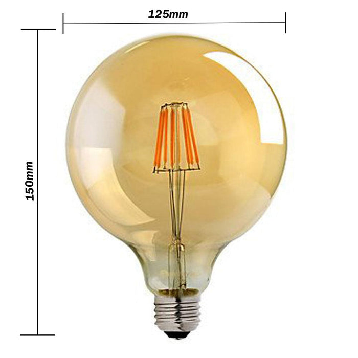 G125 E27 8W Dimmable Globe Vintage LED Retro Light Bulb~3218 - Lost Land Interiors