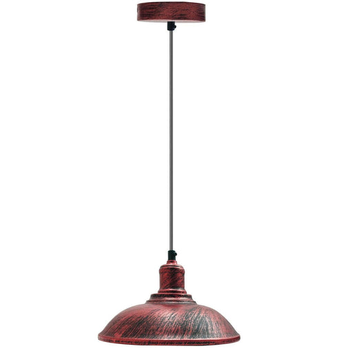 Rustic Red Modern Steel Lampshade Rustic Red Colour Retro Style Lighting~1886 - Lost Land Interiors