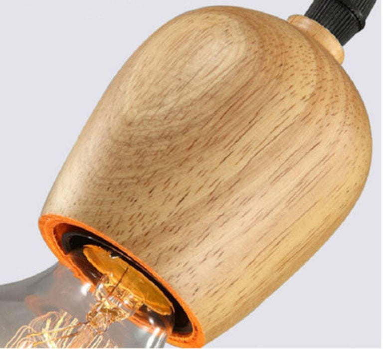2 Pack Wood E27 Socket Vintage Industrial Lighting Lamp Bulb Holder~2412 - Lost Land Interiors