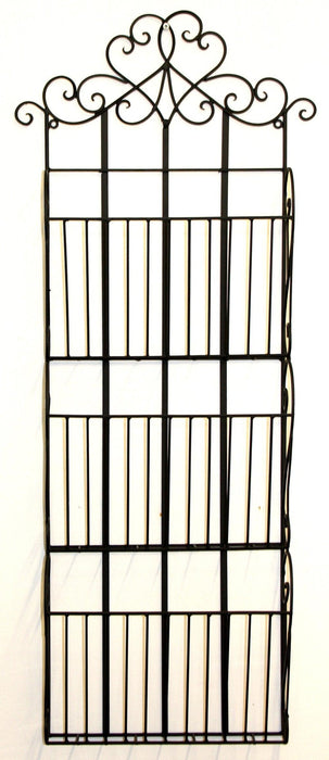Black Scroll Wall Hanging 3 Section Magazine Rack - Lost Land Interiors