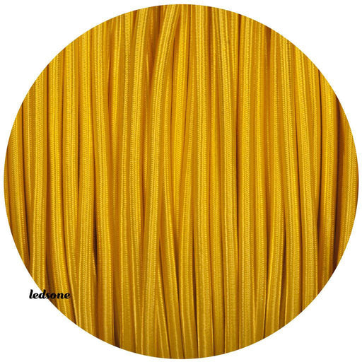 2 core Round Vintage Braided Fabric Yellow Cable Flex 0.75mm~3241 - Lost Land Interiors