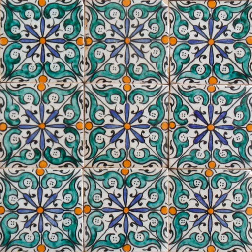 Hand painted Morocco Tiles Ceramic Wall Tile Hudah - Lost Land Interiors
