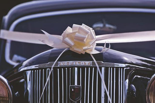 Silver Wedding Car Ribbon - Lost Land Interiors