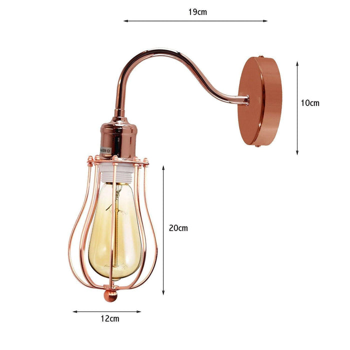 Modern Industrial Wall Mounted Light Indoor Rustic Sconce Lamp Fixture Metal Balloon Cage Shade for Bed room, Living Room Kitchen~1189 - Lost Land Interiors