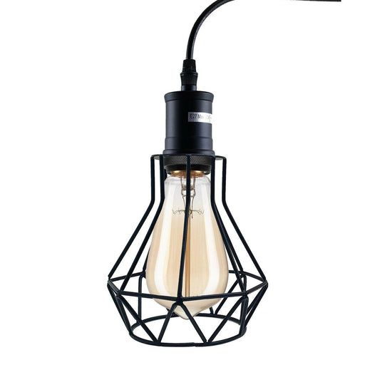 Industrial E27 Black Light Ceiling Pendant Light Cage Hanging Lampshade Fitting Kit~1401 - Lost Land Interiors