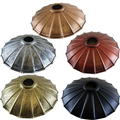 220mm Wavy Industrial Ceiling Pendant Light Rustic Lampshade Easy Fit Wavy Shade~1394 - Lost Land Interiors