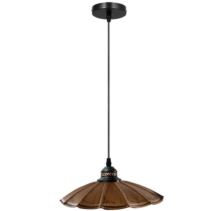 Wavy Shade Retro Style Metal Vintage Ceiling Pendant Lamp Light Modern Lighting Industrial Design~1411 - Lost Land Interiors