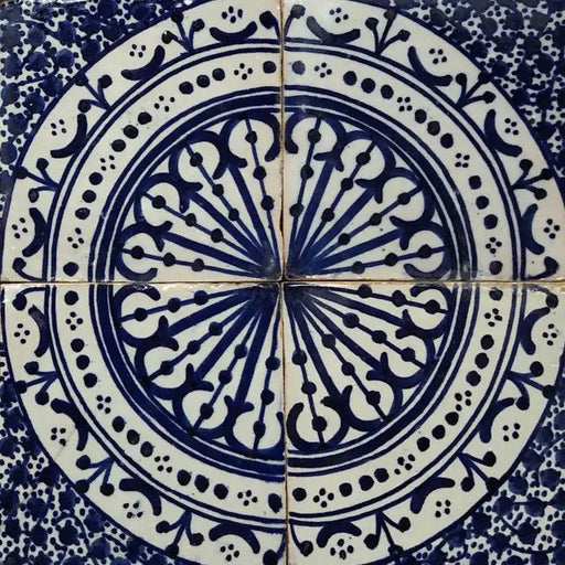 Hand painted Morocco Tiles Ceramic Wall Tile Hanefi Design - Lost Land Interiors