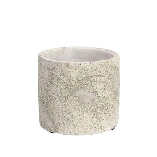 Rustic Round Cement Flower Pot 10cm - Lost Land Interiors