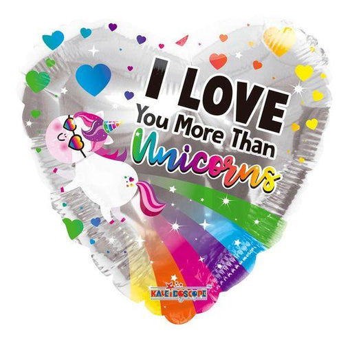 18" I Love You More than Unicorns Balloon Air Filled Balloons - Lost Land Interiors