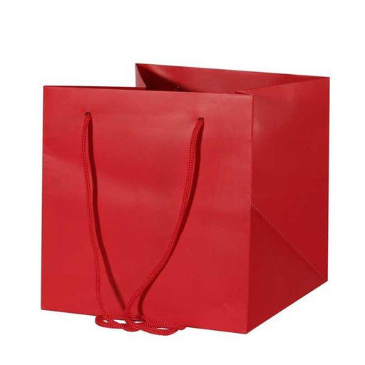 10 x Medium Red Hand Tied Bag Gift Bags Stringed - Lost Land Interiors