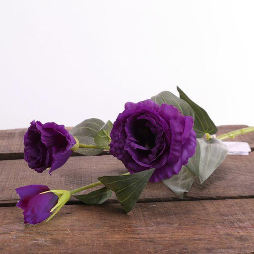 Purple Lisianthus Spray Artificial Silk Flowers - Lost Land Interiors