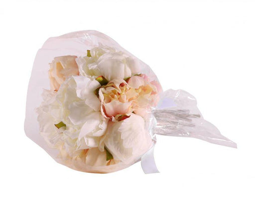 30cm Ivory Peony Bouquet Artificial Peonies Silk Flowers - Lost Land Interiors