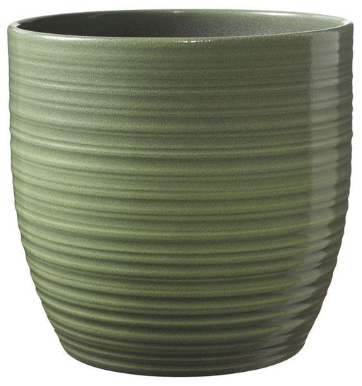 Bergamo Ceramic Pot Leave Green Glaze (14cm) - Lost Land Interiors