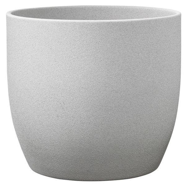 Basel Stone Ceramic Pot Light Grey (24cm) Indoor Plant Pot Flower Plantee - Lost Land Interiors
