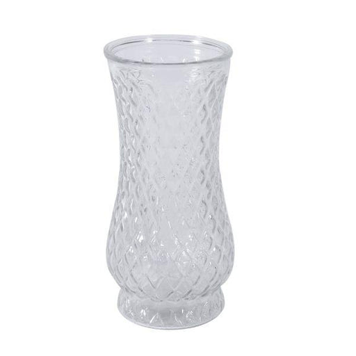 21cm Clear Textured  Glass Vase - Lost Land Interiors