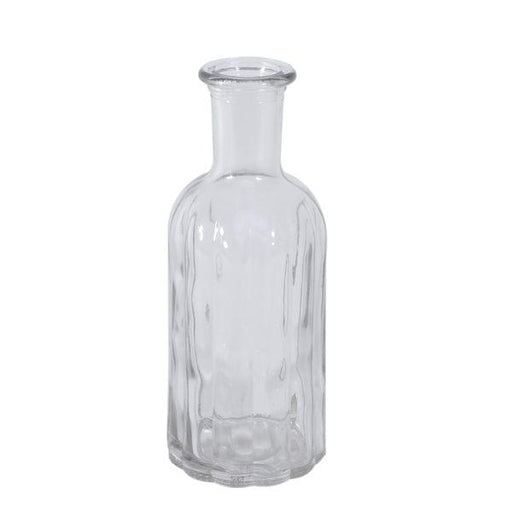 10 x 19cm Flora Bottle Glass Vase Small Table Vase - Lost Land Interiors