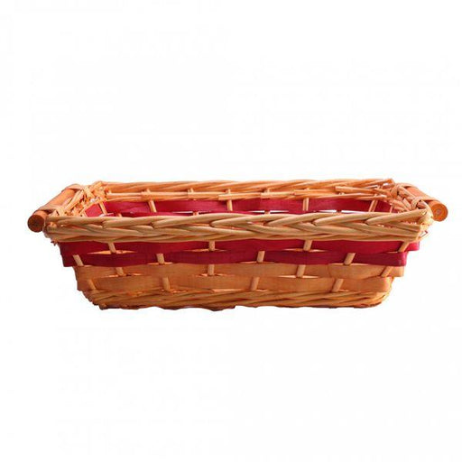 Rectangular Two Tone Red Tray Basket 40cm - Lost Land Interiors