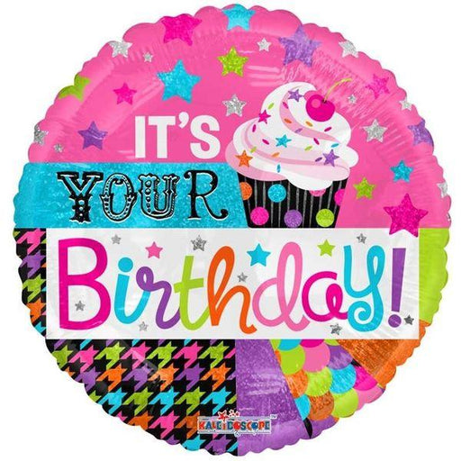 18" It's Your Birthday Cupcake Balloon Air Filled Party Balloon - Lost Land Interiors