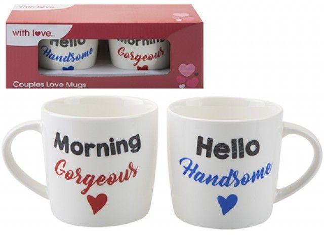 Set of 2 Couples Love Mugs 'Morning Gorgeous' and 'Hello Handsome' - Lost Land Interiors