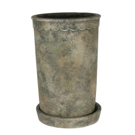 Large Cement Countryside Paysanne Planter 18.5 x 12cm - Lost Land Interiors