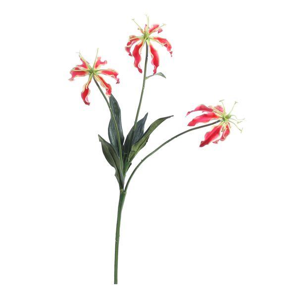 Red Gloriosa Spray (50cm) Artificial Flower Stem - Lost Land Interiors