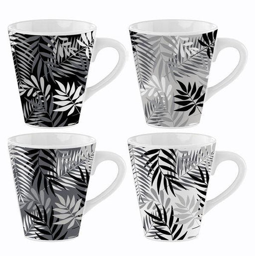 Black & White Leaf Design Mugs (11oz) (Assorted Designs) - Lost Land Interiors