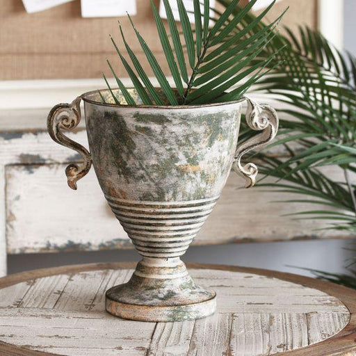 Brocante Filigree Flower Bowl Silver (27cm) Decorative Metal Urn - Lost Land Interiors