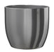 Shiny Silver Basel Fashion Pot (14cm) Indoor Plant Pot - Lost Land Interiors