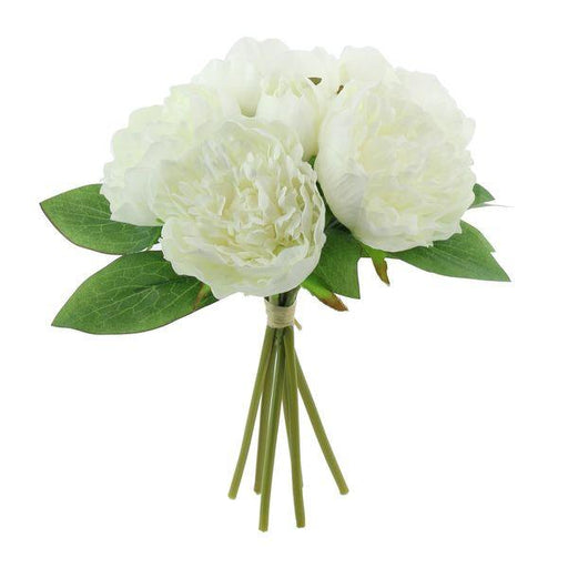 Ivory Arundel Peony Bouquet Artificial Flowers Blooms - Lost Land Interiors