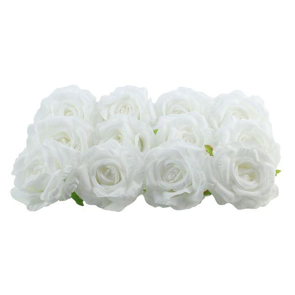 White Arundel Rose Heads (12 Heads) Artificial Flowers - Lost Land Interiors