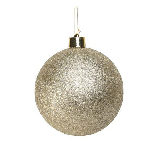 25cm Champagne Glitter Shatterproof Bauble (x1) - Lost Land Interiors