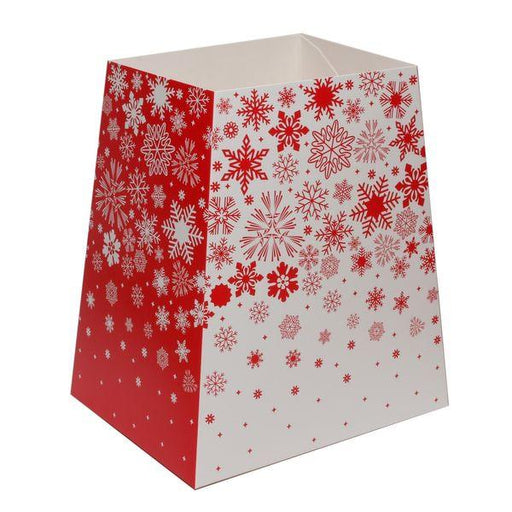 10 x Red & White Snowflakes Gift Bouquet Box  (19 x 12 x 9cm) - Lost Land Interiors