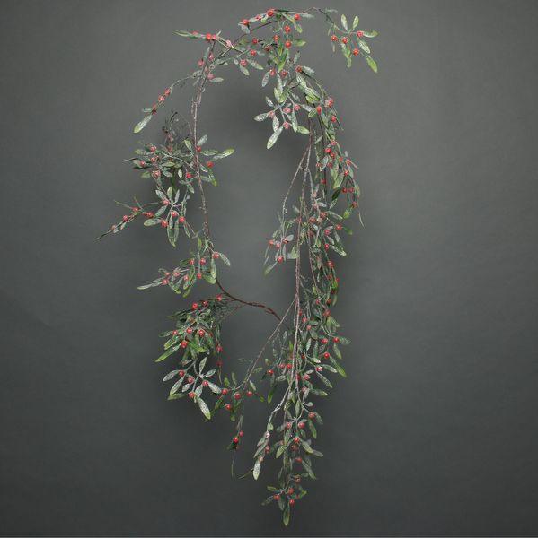 Frosted Red Berry Mistletoe Garland (180cm) - Lost Land Interiors