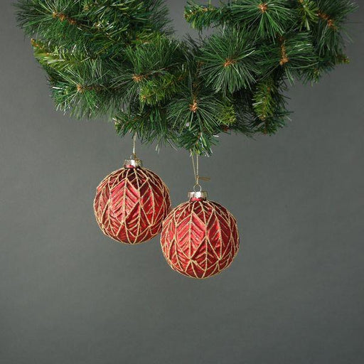 Freya Rose 10cm Glass Bauble Red (Set of 4) - Lost Land Interiors