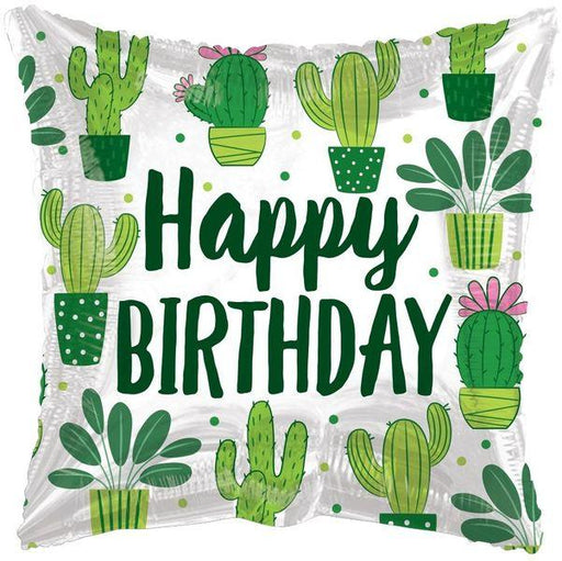 18" ECO ONE Balloon - Birthday Cactus - Recycled Eco Friendly Air Filled Balloons - Lost Land Interiors