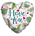 18" ECO ONE Balloon - Love Hearts and Leaves- Recycled Eco Friendly Balloons - Lost Land Interiors