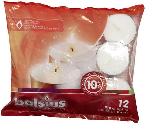 Bolsius Maxi light White (Bag of 12) - Lost Land Interiors