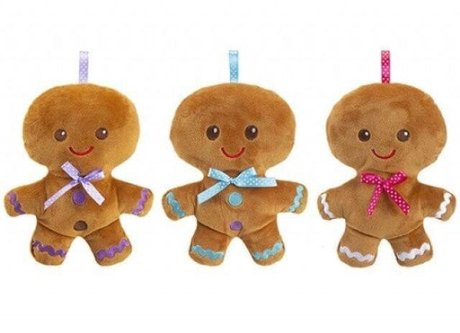 20cm Gingerbread Mini Plush with ribbon loop (4 assorted colours) - Lost Land Interiors