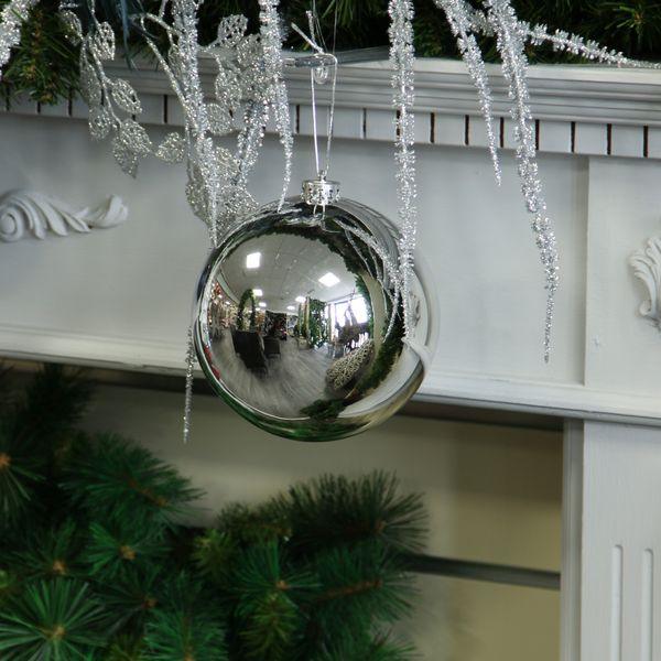 Silver Shiny Shatterproof Bauble (x1) (15cm) - Lost Land Interiors