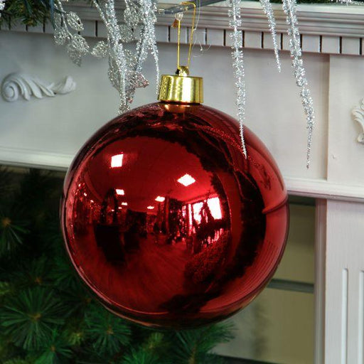Red Shiny Shatterproof Bauble (x1) (25cm) - Lost Land Interiors