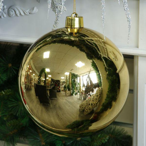 Gold Shiny Shatterproof Bauble (x1) (30cm) - Lost Land Interiors