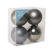 10cm Pewter Shatterproof Baubles  (x4) - Lost Land Interiors