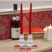 Set of 6 Red Glitter 4 x Tealight & 2 x Dinner Candles - Lost Land Interiors
