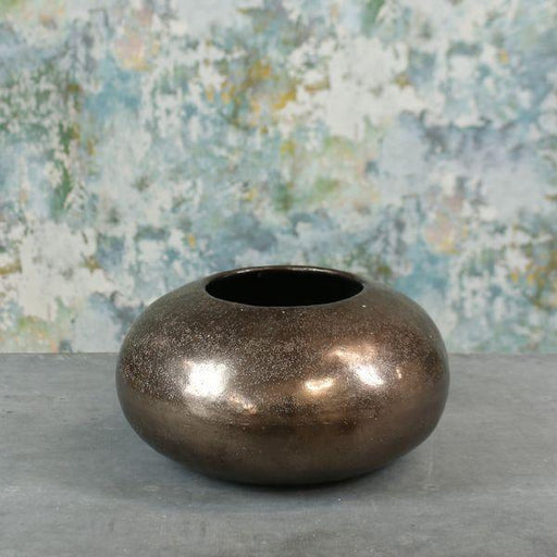 Bronze Mayfair Pebble (Small) Indoor Mayfair Vase Metal Bowl Planter - Lost Land Interiors