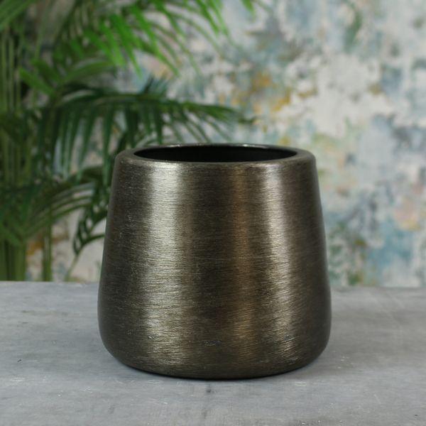 Greenwich Brushed Black Planter (Small) - Lost Land Interiors